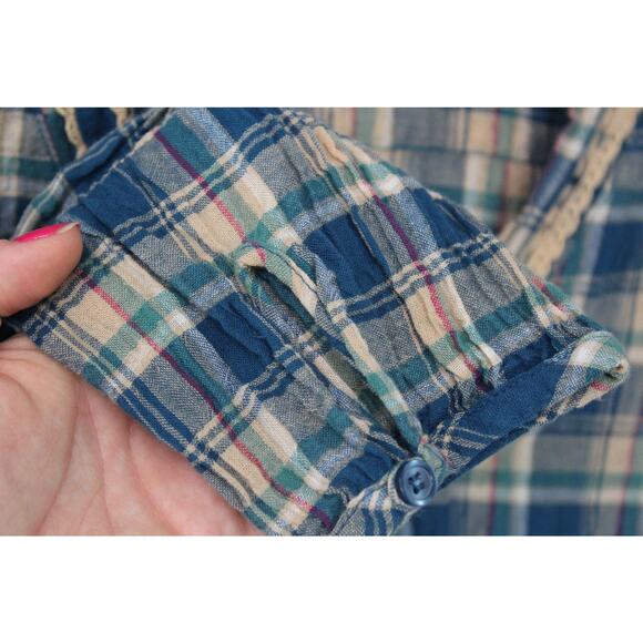 Dream out Loud by Selena Gomez Y2K Plaid Peasant Top - Picture 6 of 8
